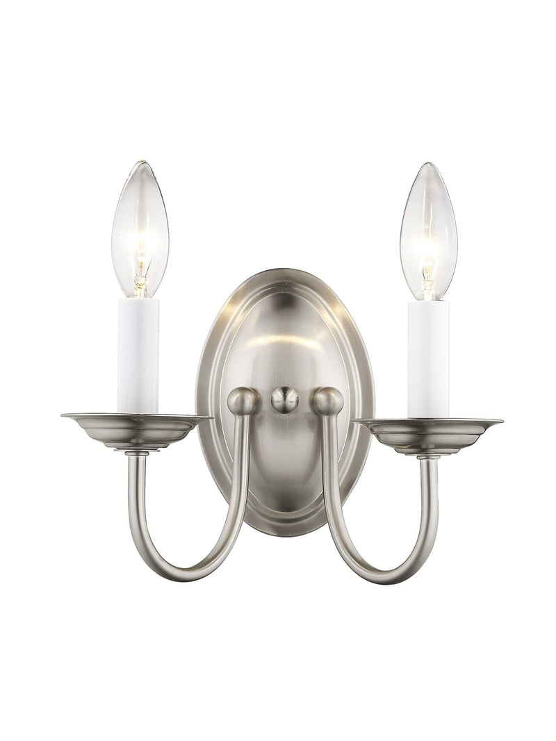 Livex Lighting 4152-91 Home Basics 2 Light Brushed Nickel Wall Sconce