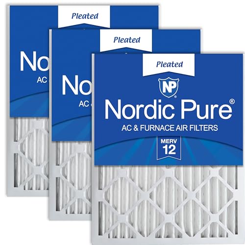 Nordic Pure 14x24x2 Pleated MERV 12 Air Filters 3 Pack