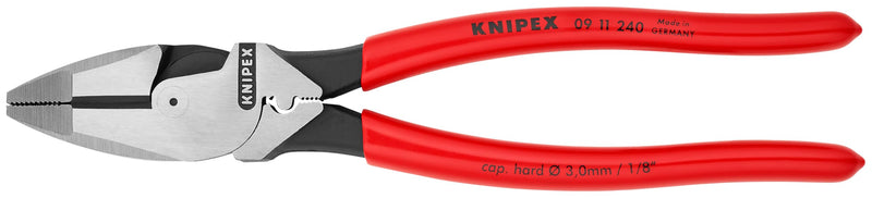 KNIPEX 09 11 240 High Leverage Lineman New England with Tape Puller and Crimper