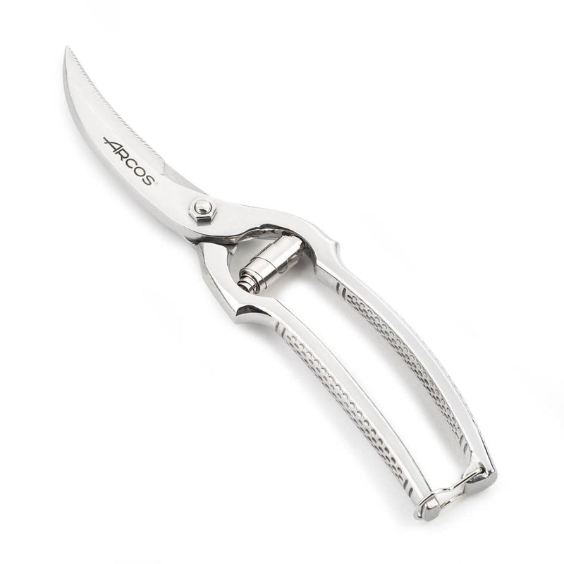 ARCOS Poultry Shears 10 Inch Nitrum Stainless Steel. Ergonomic Polyoxymethylene POM Handle. 250 mm. Series Ecopro. Butchers and professional cooks for cutting and chopping. Color Silver. Metallic