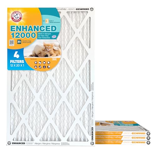 Arm & Hammer Enhanced Air Filter, 12x20x1, 4-Pack 8.0