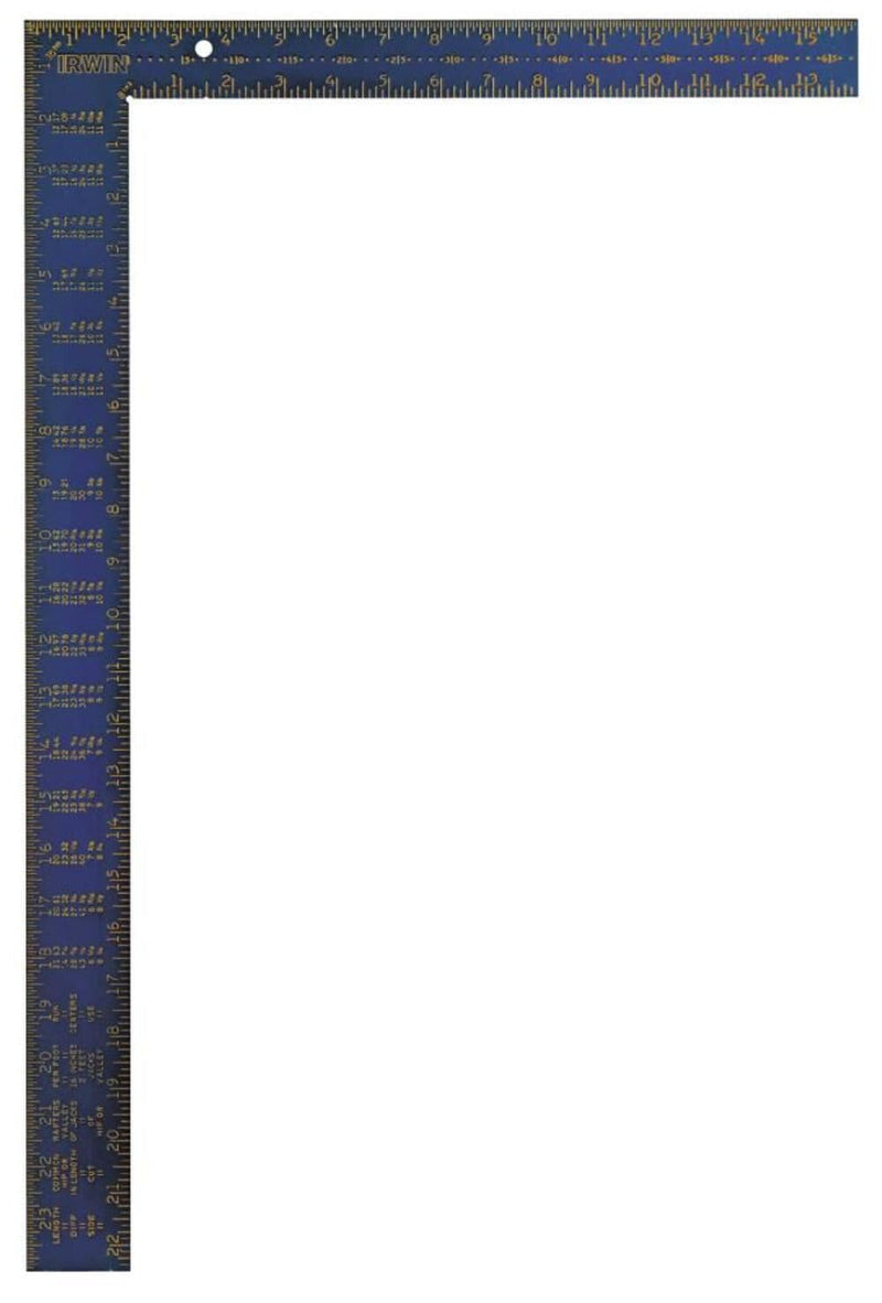 IRWIN Tools Framing Square, Hi-Contrast Aluminum, 16-Inch by 24-Inch (1794447), Blue