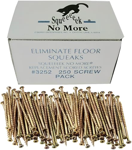 SQUEEEK NO MORE Counter-Snap Screws for SQUEEEK NO MORE Squeaky Floor Repair Kit – Replacement Screws – Zinc-Plated, Rust-Resistant for Hardwood, Carpet, Vinyl & Linoleum Floors (250 Count) 250