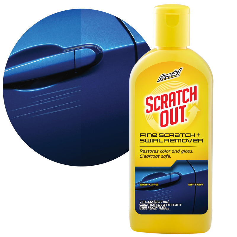 Formula 1 Scratch Out Car Wax Polish Liquid (7 oz) - Car Scratch Remover for All Auto Paint Finishes - Polishing Compound for Moderate Scratches, Bird Droppings, Tree Sap & Swirl Remover 7 Fl Oz (Pack of 1) Single