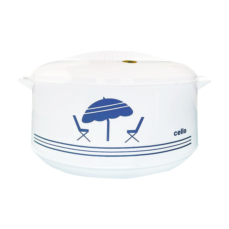 Cello Chef Deluxe Insulated Hot Pot Casserole 2500, White | Spacious 2300ml Capacity Provides Ample Storage and Serving Space for Everyday Family Dining