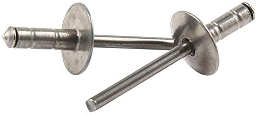 Allstar Performance ALL18094 Silver 1/16" to 3/8" Range Multi-Grip Style Large Head Rivet with Steel Mandrel, (Pack of 250)