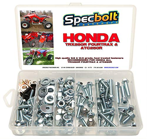 Specbolt Fasteners Brand 120pc Bolt Kit for Maintenance & Restoration. Fits: Honda TRX250R ATC250R