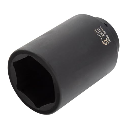 SUNEX TOOLS 254D, 1/2 Inch Drive, 1-11/16" Deep Impact Socket, Cr-Mo Alloy Steel, Radius Corner Design, Chamfered Openings, Dual Size Markings, Meets ANSI Standards
