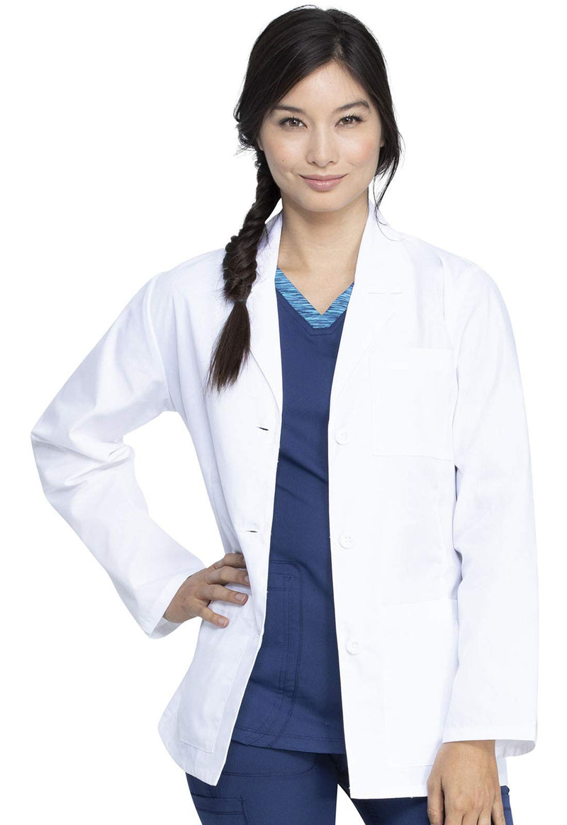 Dickies Womens Lab Coat 28", Consultation Lab Coat for Women, 3 Pockets - 84401 Medium White