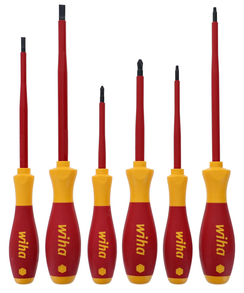 Wiha 32196 Insulated Slim Slot/Phillips/Square Driver Set, 6-Piece