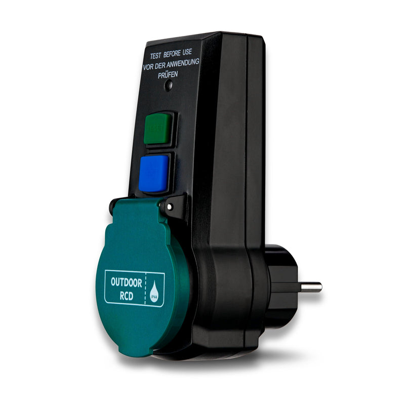 REV Ritter 0515494555 RCD Safety Adapter 16 A 0,03 A Black | Socket adapter with integrated FI protection, quick release 30 ms, for more safety FI Adapter