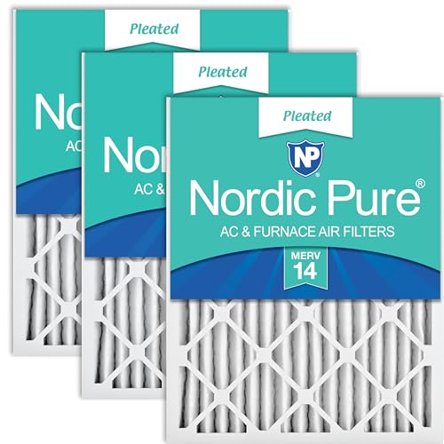 Nordic Pure 20x25x2 Pleated MERV 14 Air Filters 3 Pack