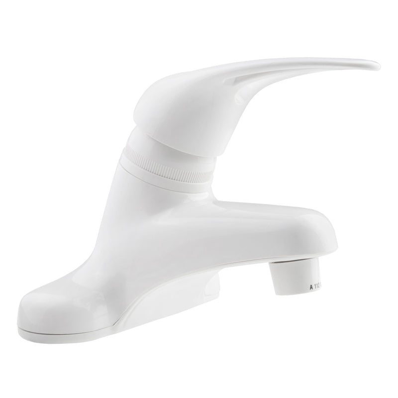 Dura Faucet DF-PL100-WT RV Single Lever Bathroom Faucet (White ABS Plastic) White