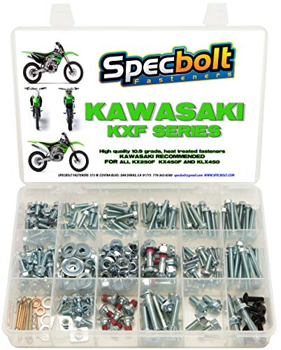 250pc Specbolt KXF 250 450 Four Stroke Bolt Kit for Maintenance & Restoration of MX Dirtbike OEM Spec Fastener FITS: Kawasaki KX250F KX450F KXF250 KXF450 KX250 KX450 F