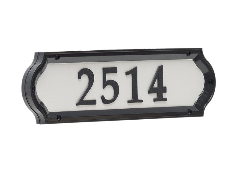 Whitehall Products Nite Bright Address Sign, 16" x 4.5", Black Numbers White Reflective Background