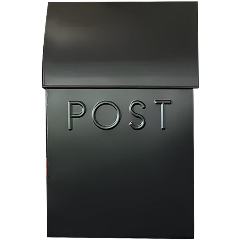 NACH Mailboxes for Outside Wall Mount, 15 x 10 x 4 inches, Black Wall Mounted Mailbox and Newspaper Holder, Waterproof Mailbox for Door - The Milano Mailbox Post - Black