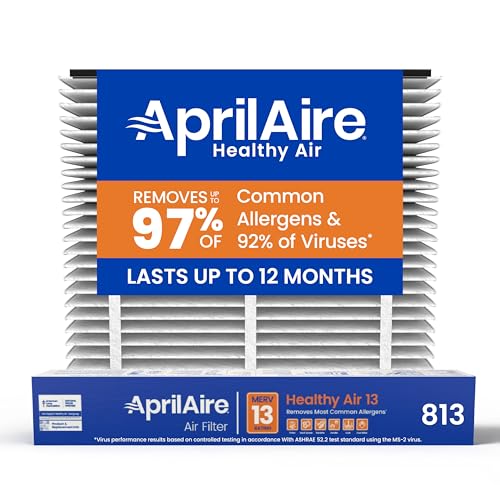 AprilAire 813 Replacement Filter for AprilAire Whole House Air Purifier 2025FG - MERV 13, Healthy Home Allergy, 20x25x4 Air Filter (Pack of 1) Healthy Air 13