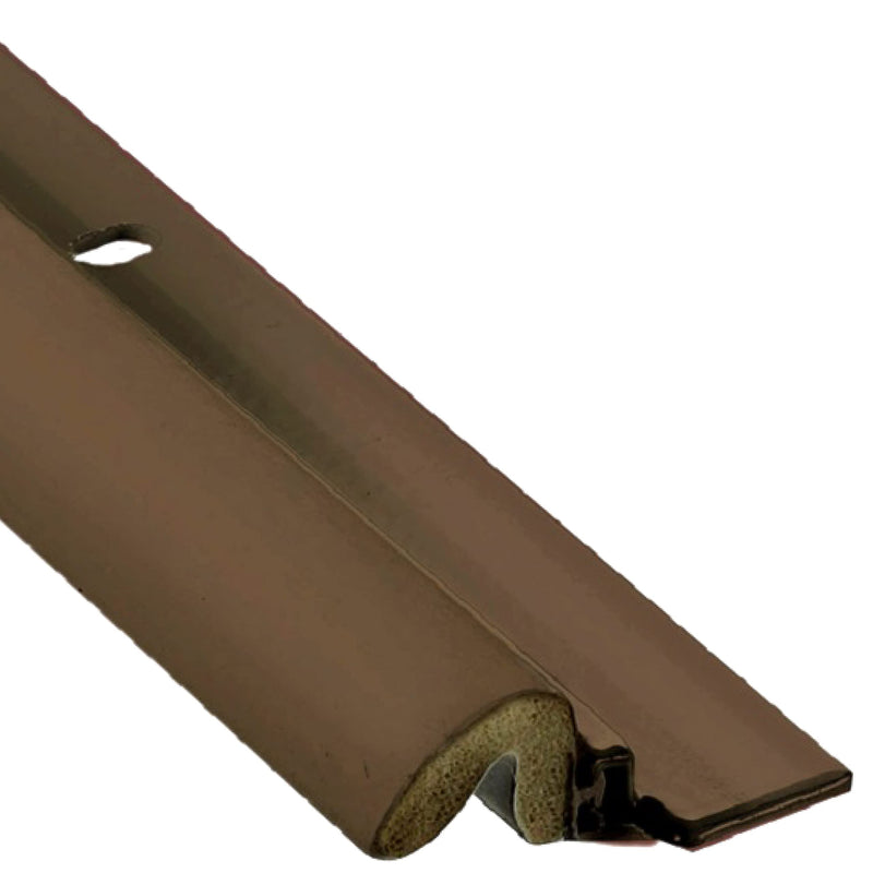 Simply Conserve Premium Screw-On Set Door Weatherstripping with Aluminum Carrier and Foam Gasket in Brown KC600-B | Draft Stopper for Sides and Top | Heavy Duty Foam Weather Stripping Seal 84 inches