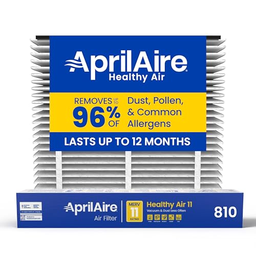 AprilAire 810 Replacement Filter for AprilAire Whole House Air Purifier 2025FG - MERV 11, Clean Air & Dust, 20x25x4 Air Filter (Pack of 1) Healthy Air 11