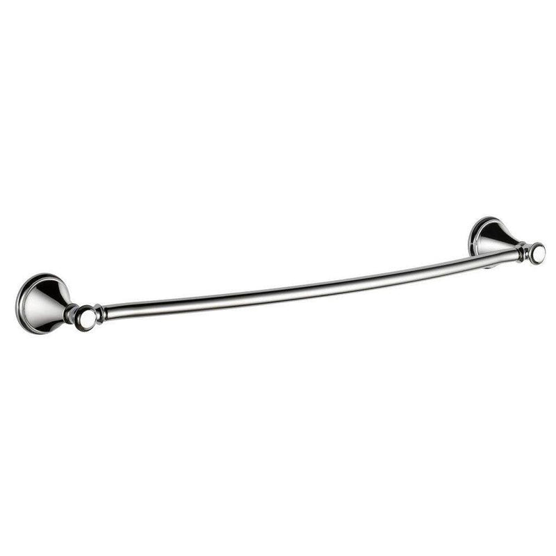 Delta Towel Rack | 24 Inch Polished Chrome Towel Bar for Bathroom, Kitchen | Cassidy Accessories Single
