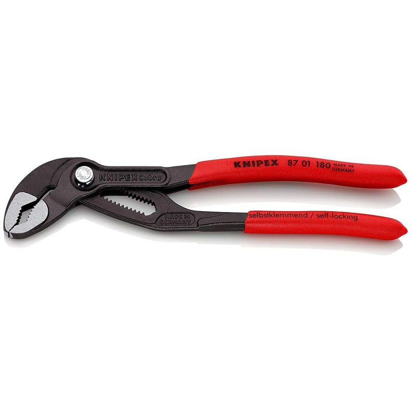 Knipex, 87 01 180, 7-1/4" Knipex Cobra Water Pump Pliers, Plastic Grip | bike-hand-tools