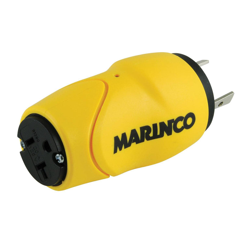 Marinco Shore Power Straight Adapters 30A 125V to 15 or 20A 125V