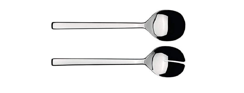 Alessi Ovale Salad Set, One size, Silver