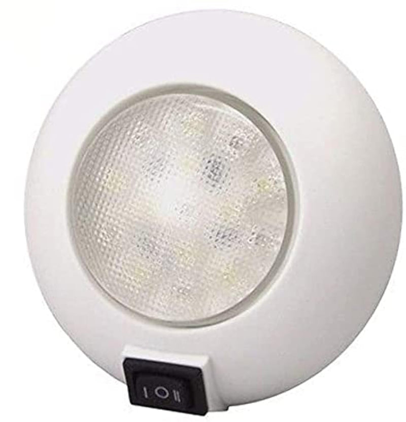 T-H Marine Easy Mount LED Dome Light with Switch - 12V Waterproof Dual Color LED Dome Light - Surface Mount for Boat & RV - 4 Inch Compact Design for Energy-Efficient Interior Lighting - Red/White