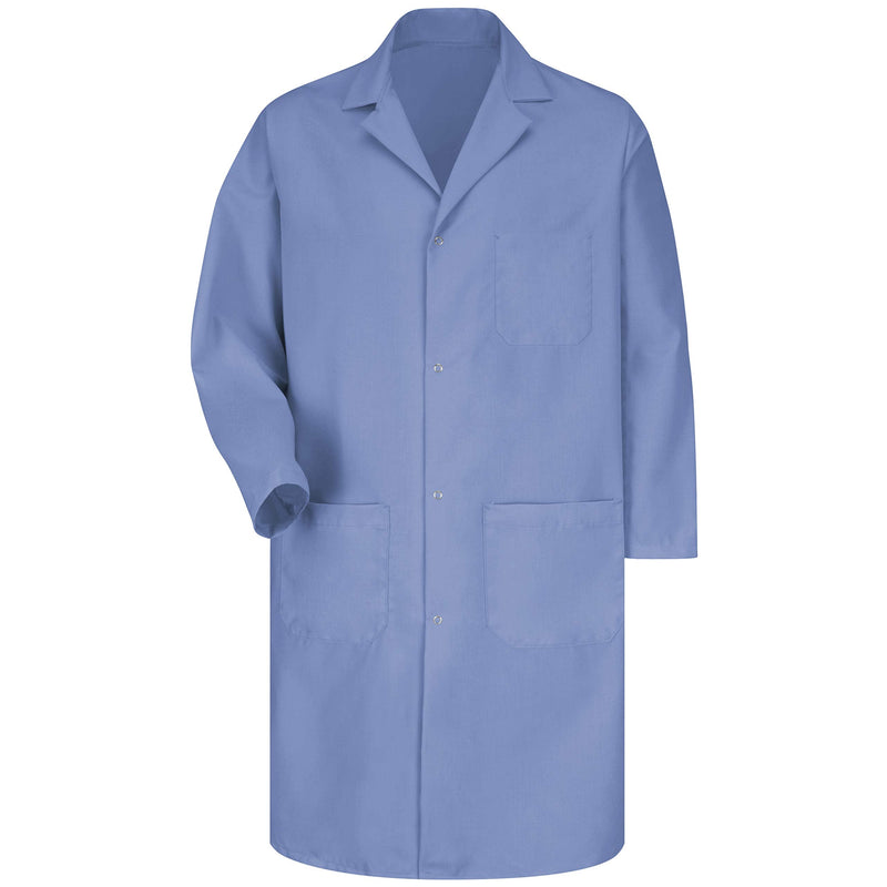 Red Kap Men's Lab Coat With Gripper Closure Large Light Blue