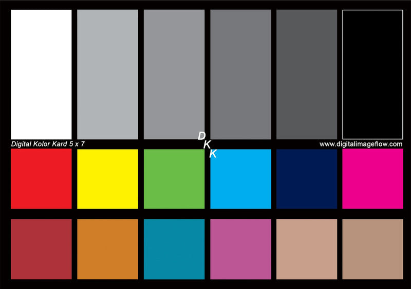 DKK 5" x 7" Set of 2 White Balance and Color Calibration Charts with 12% and 18% Gray - Includes Frame Stand and User Guide
