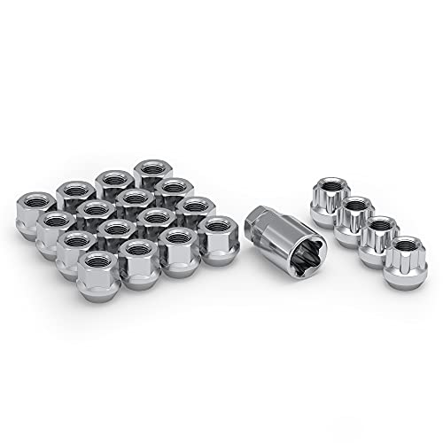 White Knight 791309-1SAM Chrome M14x1.50 Open End Bulge Acorn Lug Nut Kit with Wheel Locks (Random Key Pattern), 20 Pack M14x1.50 (Small Seat with Locks - 20 Pack)