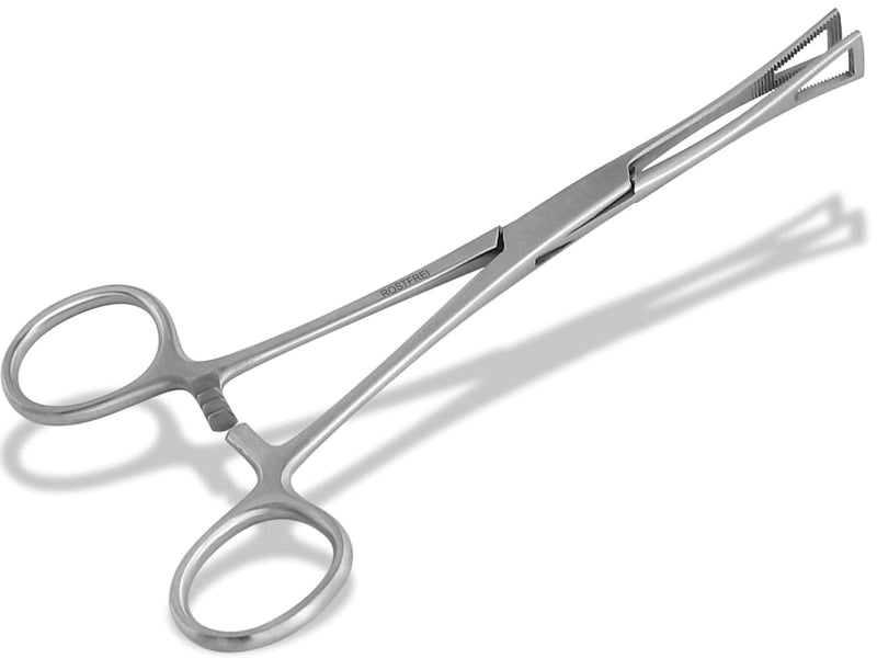 InstrumentsNrw Piercing Clamp Closed Piercing Pliers with Inner Teeth | Classic piercing clamp with internally toothed and closed pliers triangle, stainless steel, 16 cm, color: silver