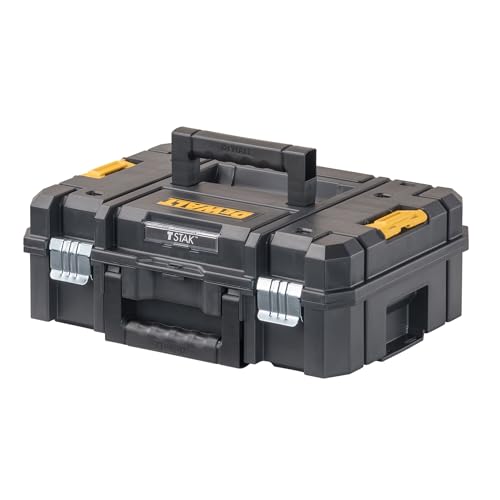 DEWALT Tool Box TSTAK II, 13 In. Flat Top Tool Storage Case, Stackable Organizer Hard Case Portable Toolbox, Heavy Duty, Holds Up To 66 lbs (DWST17807) 1 Count (Pack of 1) Flat Top Toolbox