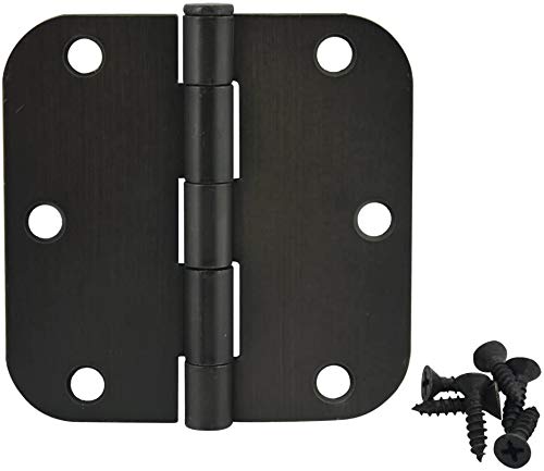 12 Pack - Cosmas Oil Rubbed Bronze Door Hinge 3.5" Inch x 3.5" Inch with 5/8" Inch Radius Corners - 37540 12
