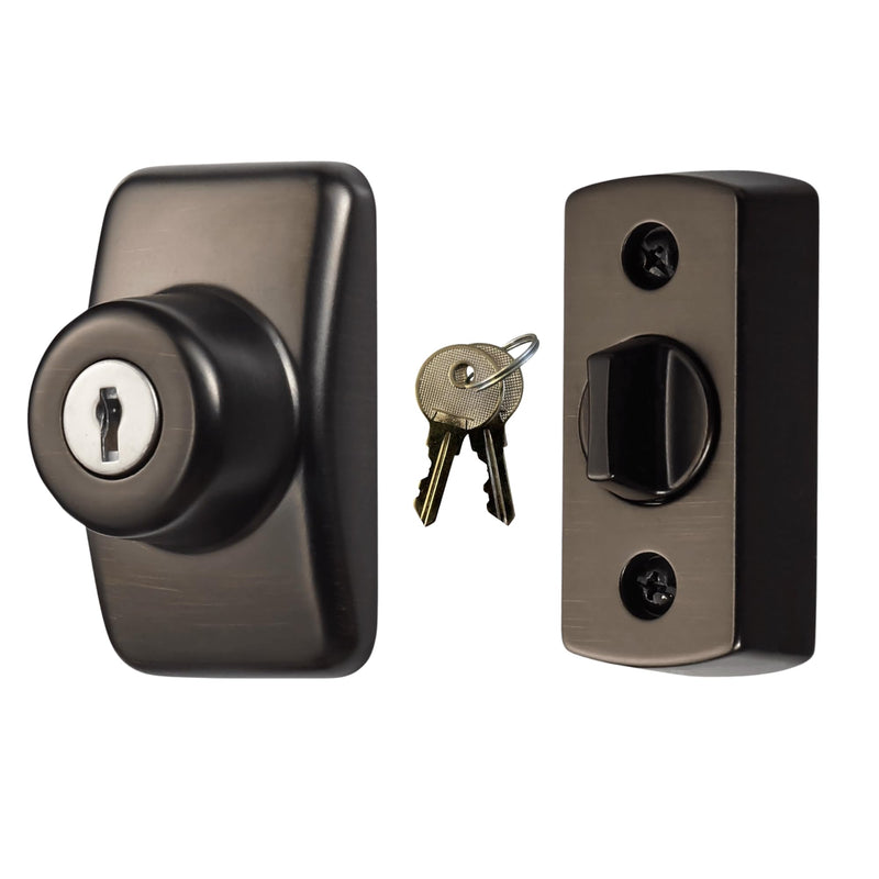 Ideal Security Model GLK Deadbolt for Storm and Screen Doors, Key Lock, Oil Rubbed Bronze (2-Piece Set)