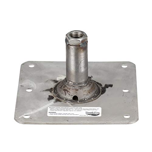 Attwood SP-67739-T Lock’N-Pin ¾-Inch Pin Base — 7x7-Inch Base, Threaded, Acetal Bushing, Pre-Drilled for Mounting One Size