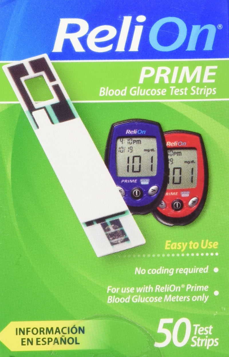 ReliOn Prime Blood Glucose Test Strips (50) 50 Count (Pack of 1)