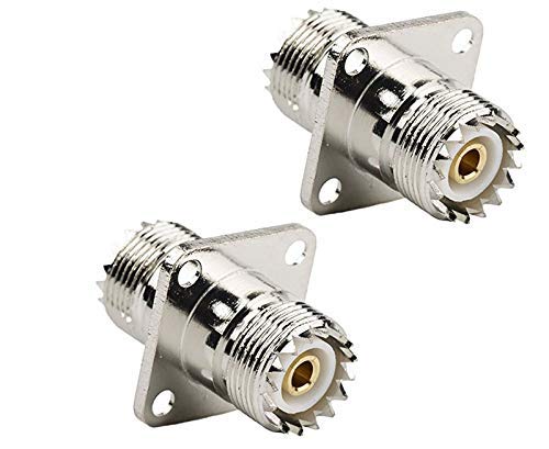 DHT Electronics 2PCS RF coaxial coax adapter UHF female to female SO-239 SO239 with panel