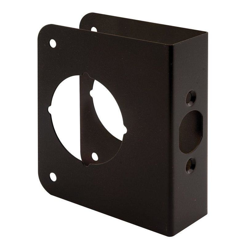 Prime-Line U 10744 Brass Lock and Door Reinforcement Plate, Bronze | For 1-3/8 In. Thick Doors, Single Pack 1 Pack