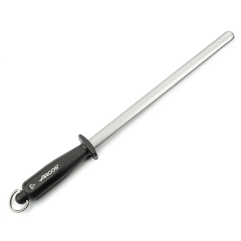ARCOS Sharpening Steel 8 Inch Nitrum Stainless Steel and 280 mm blade. Series Chaira. Body Carbon Steel Chromium Coated 11 - Polypropylene Yellow Handle