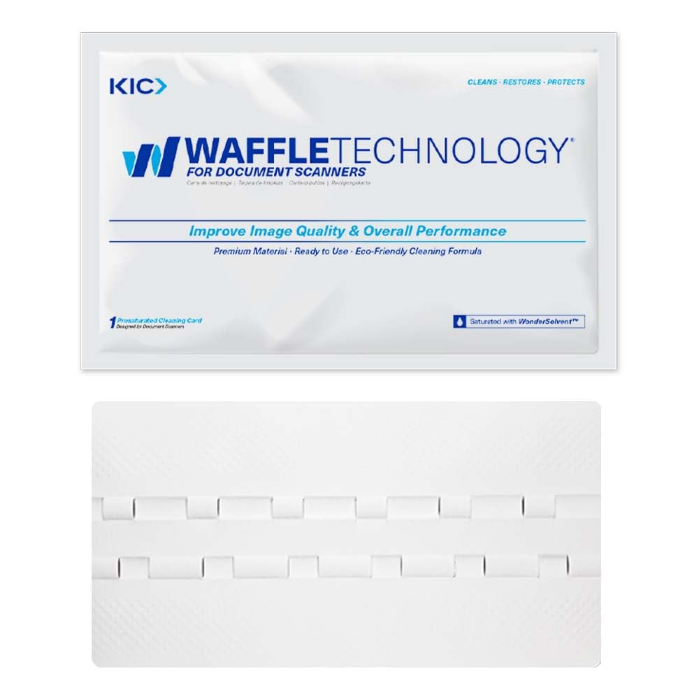 KICTeam - Waffletechnology® Cleaning Cards for Desktop & Mobile Document Scanners (15 Cards) - Presaturated with WonderSolvent 15