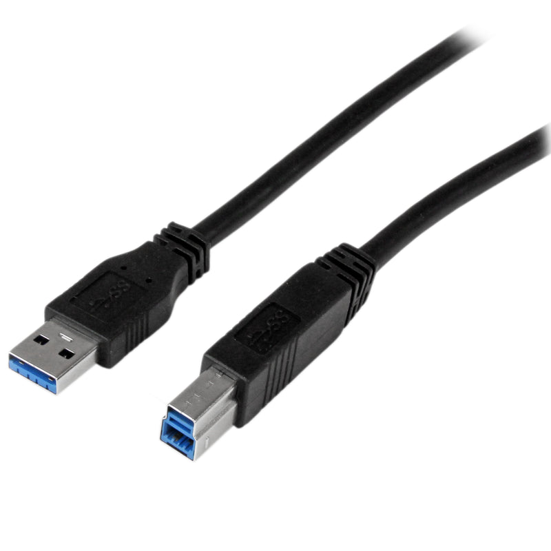 StarTech.com 1m 3 ft Certified SuperSpeed USB 3.0 A to B Cable Cord - USB 3 Cable - 1x USB 3.0 A (M), 1x USB 3.0 B (M) - 1 meter, Black (USB3CAB1M) 3 feet