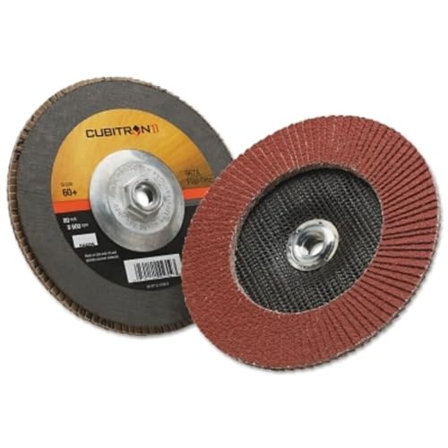 3M Cubitron II Flap Disc, 967A, 40+, T27, 7 in x 7/8 in 7 Inches 0.875 Inches Round Hole 8600 RPM 5 051141556116
