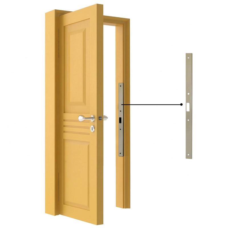 Armor Concepts FIX-A-JAMB 24" Interior Door Jamb Repair Kit – Door Frame Reinforcement, Heavy-Duty 18-Gauge Galvanized Steel, for Bedroom, Bathroom & Closet Doors, Satin Nickel