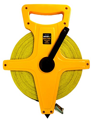 Johnson Level & Tool 1829-0200 Metric/Inch Fiberglass Long Tape, 200', Yellow, 1 Tape 200 Feet