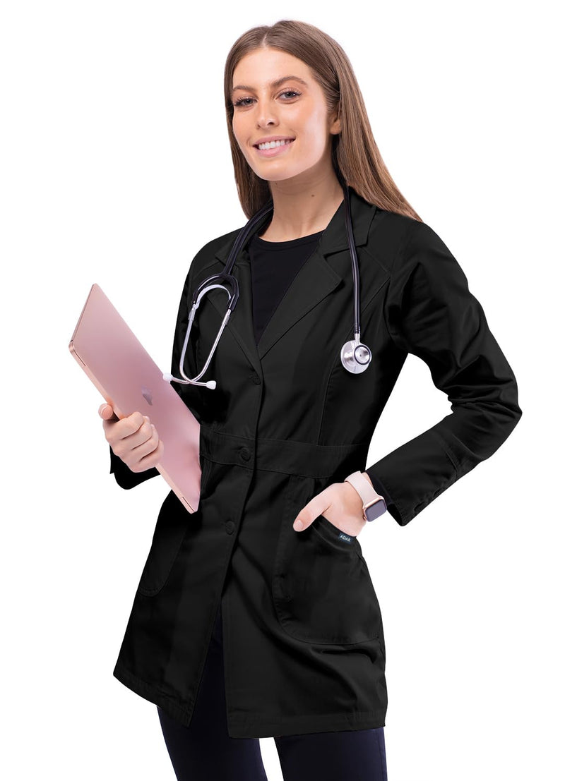 Adar Universal Lab Coats for Women - Perfection 32" Lab Coat Small Black