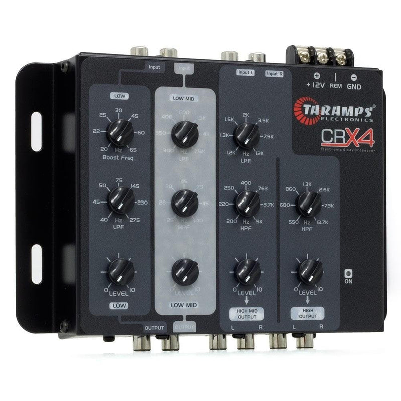 Taramps Crx4 Electronic 4 Way Crossover Rca Channels 8 Volts Rms Car Audio Processor Stereo Equalizer Great for Low/High with Bass Boost, Compact Size Standard Packaging