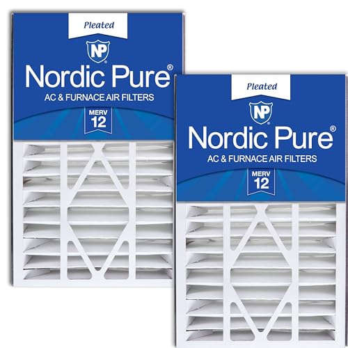 Nordic Pure 16x25x5 Pleated MERV 12 Air Filters 2 Pack