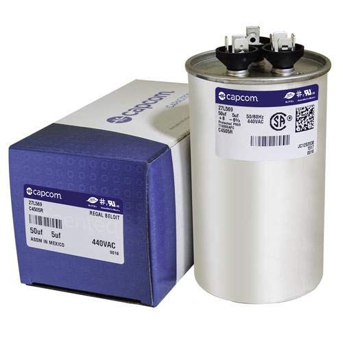 97F9850-50 + 5 uf MFD 440 Volt VAC - GE Round Dual Run Capacitor Upgrade
