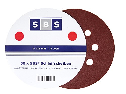 Shina 50 Velcro-Backed Sanding Discs Diameter 125 mm 8 hole for Eccentric Sanders Set Sandpaper 80 grit